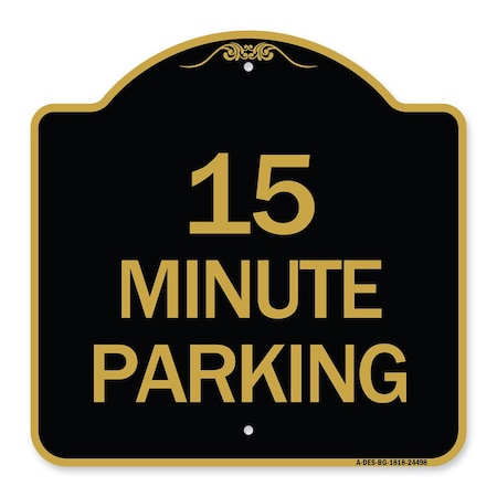 Signmission 2 Hour Parking-Parking for Customers Only, Black & Gold Aluminum Sign, 18" x 18", BG-1818-24498 A-DES-BG-1818-24498